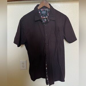 Men's Dark Purple With Black Casual Button Down Shirt xl